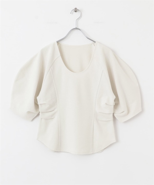 U領圈圈紗上衣(灰白色-one-其他白色)