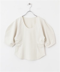 U領圈圈紗上衣(灰白色-one-其他白色)