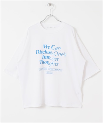 正面LOGO寬版T恤(米色-one-OFF WHITE)