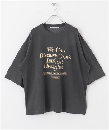 正面LOGO寬版T恤(炭灰色-one-CHARCOAL GRAY)
