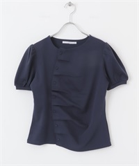 不對稱設計上衣(藏青色-one-NAVY)
