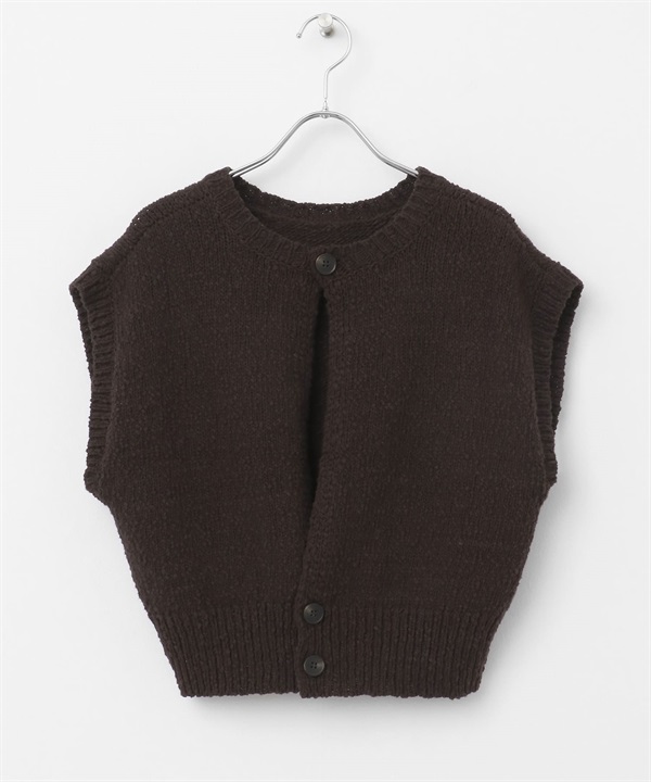 圈圈紗針織背心(棕色-one-BROWN)