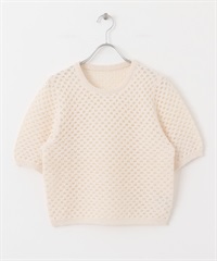 毛圈紗網狀套衫(象牙白-one-IVORY)