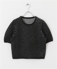 毛圈紗網狀套衫(黑色-one-BLACK)