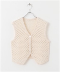 毛圈紗網狀背心(象牙白-one-IVORY)