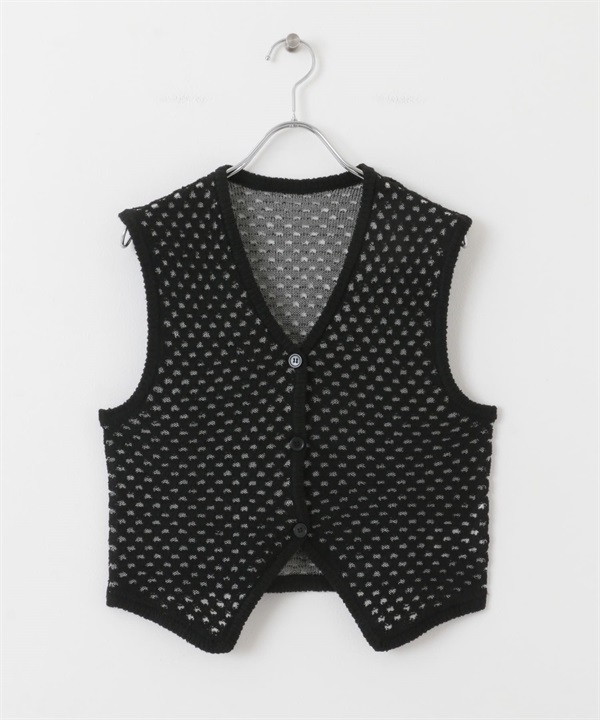毛圈紗網狀背心(黑色-one-BLACK)