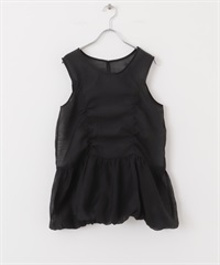 抽繩氣球剪裁無袖上衣(黑色-one-BLACK)