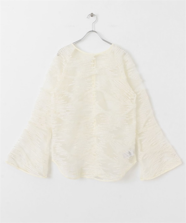 貼花蕾絲罩衫(象牙白-one-IVORY)