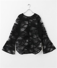 貼花蕾絲罩衫(黑色-one-BLACK)