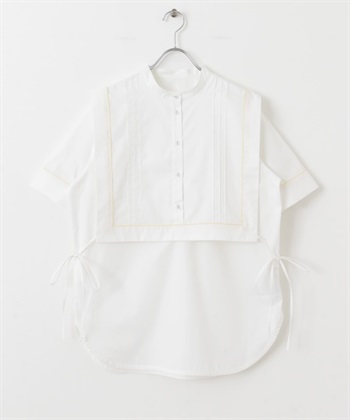滾邊層次感襯衫(米色-one-OFF WHITE)