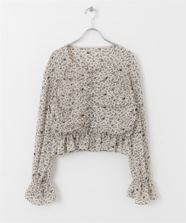 印花馬甲式罩衫(象牙白-one-IVORY)