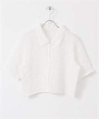 爆米花短版襯衫(米色-one-OFF WHITE)