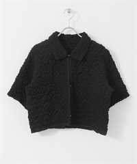 爆米花短版襯衫(黑色-one-BLACK)