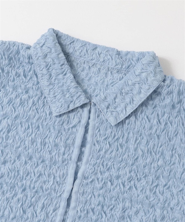 爆米花短版襯衫(藍色-one-BLUE)