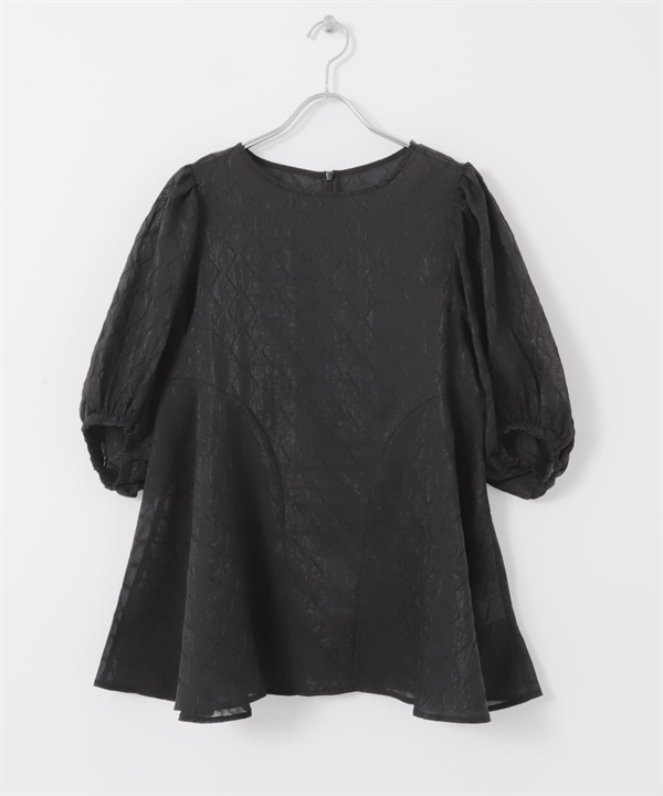 拼接剪裁透膚襯衫(黑色-one-BLACK)