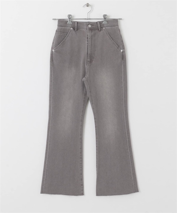 彈性喇叭牛仔褲(灰色-34-GRAY)