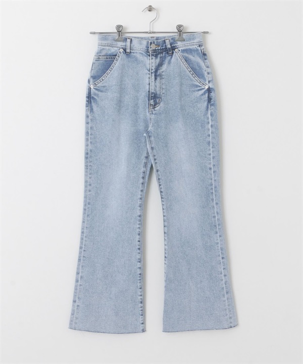彈性喇叭牛仔褲(淺藍色-34-LIGHT BLUE)