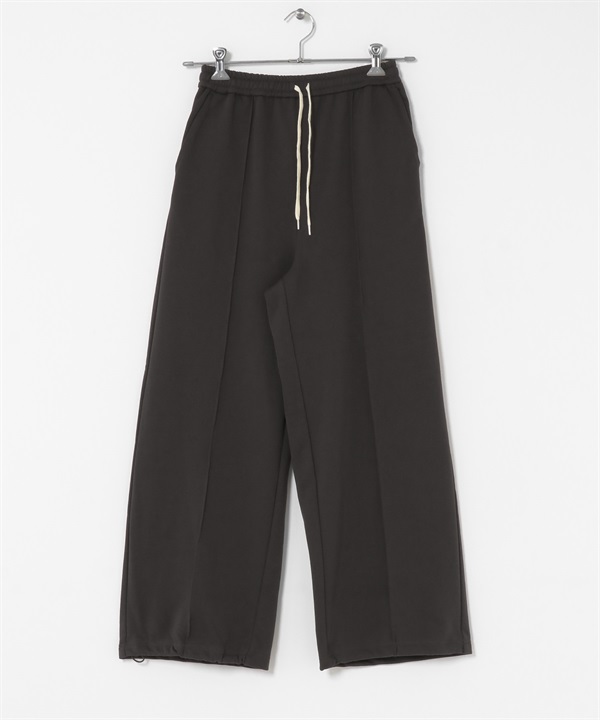 細褶毛圈休閒長褲(炭灰色-one-CHARCOAL GRAY)