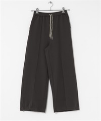 細褶毛圈休閒長褲(炭灰色-one-CHARCOAL GRAY)