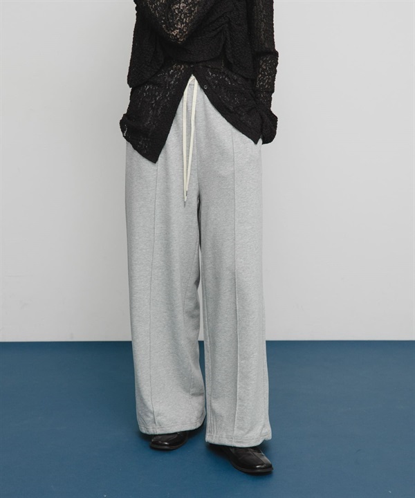 細褶毛圈休閒長褲