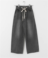 抽繩牛仔褲(黑色-36-BLACK)