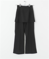 層次短裙喇叭褲(黑色-36-BLACK)