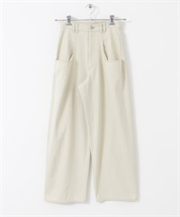 大口袋設計斜紋長褲(象牙白-34-IVORY)