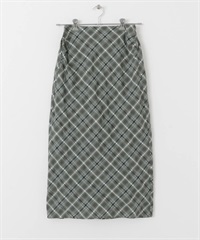 透膚格紋直筒裙(其他灰色-one-其他灰色)