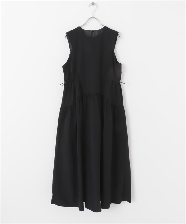 無袖抽繩設計洋裝(黑色-one-BLACK)