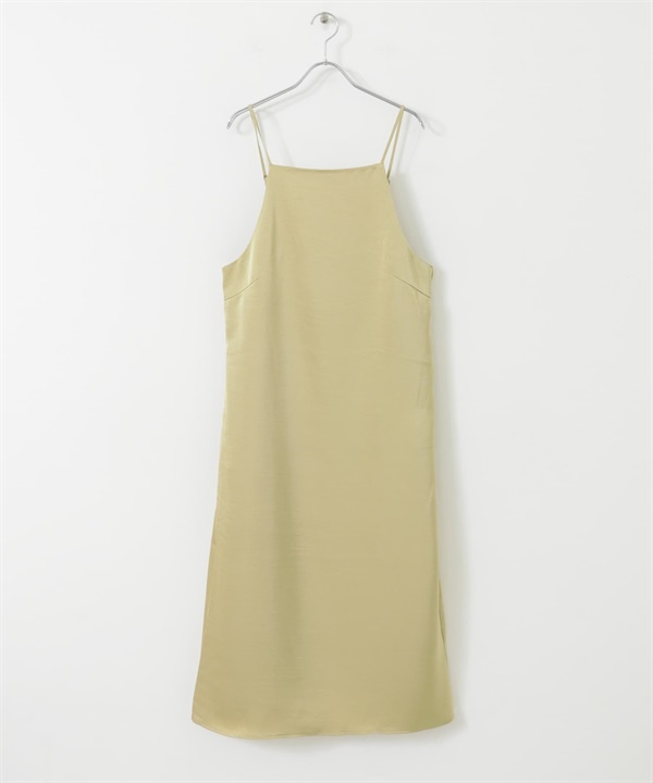 緞紋細肩帶洋裝(膚色-one-BEIGE)