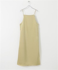 緞紋細肩帶洋裝(膚色-one-BEIGE)