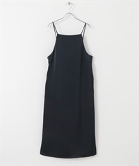 緞紋細肩帶洋裝(藏青色-one-NAVY)