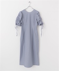 抽繩袖設計洋裝(淺藍色-36-LIGHT BLUE)