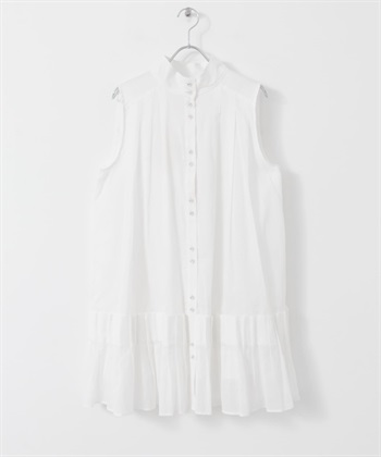 無袖百褶洋裝(米色-one-OFF WHITE)