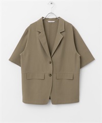 寬鬆短袖西裝外套(摩卡色-one-MOCHA)