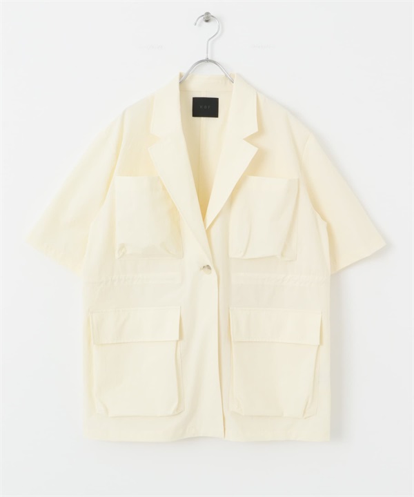 口袋設計西裝外套(象牙白-one-IVORY)