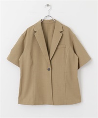 背面開衩設計西裝外套(膚色-one-BEIGE)