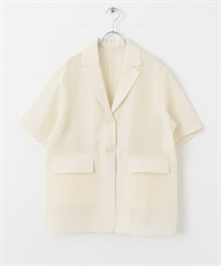 五分袖透膚西裝外套(象牙白-one-IVORY)