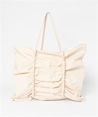 碎褶設計大肩背包(象牙白-one-IVORY)