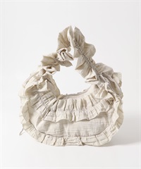 荷葉邊碎褶肩背包(象牙白-one-IVORY)