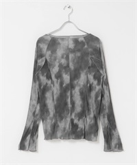 大理石印花捲邊設計上衣(炭灰色-one-其他灰色)