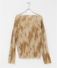 大理石印花捲邊設計上衣(沙色-one-其他棕色)