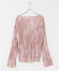 大理石印花捲邊設計上衣(粉紅色-one-其他粉色)