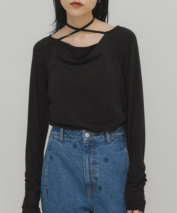 垂墜感綁帶上衣