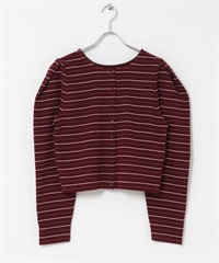 2WAY肩部打褶開襟衫(酒紅色-one-BORDEAUX)