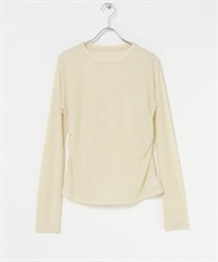 背面挖空設計透膚羅紋上衣(淺膚色-one-L.BEIGE)