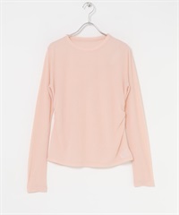 背面挖空設計透膚羅紋上衣(粉紅色-one-PINK)