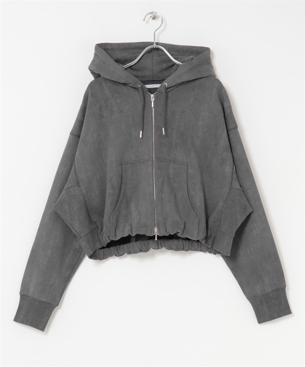 正面拉鍊連帽外套(炭灰色-one-CHARCOAL GRAY)