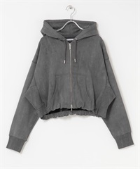 正面拉鍊連帽外套(炭灰色-one-CHARCOAL GRAY)