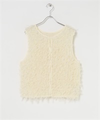 薄紗流蘇設計背心(象牙白-one-IVORY)